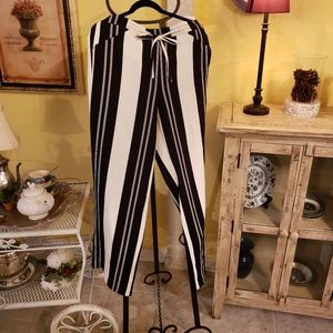 NWT INC Wide Leg Black and White Pants